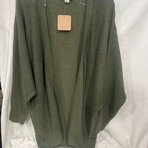 Olive green cardigan NWT